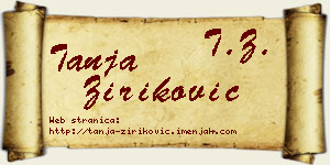 Tanja Ziriković vizit kartica